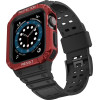 Hurtel Protect Strap Band Apple Watch 9 / 8 / 7 / 6 / 5 / 4 / 3 / 2 / SE / SE2 (41 / 40 / 38mm) Case Armored Cover for Watch Black / Red