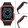 Hurtel Protect Strap Band Apple Watch 9 / 8 / 7 / 6 / 5 / 4 / 3 / 2 / SE / SE2 (41 / 40 / 38mm) Case Armored Cover for Watch Black / Red