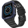 Hurtel Protect Strap Band Case Wristband for Apple Watch 7 / 6 / 5 / 4 / 3 / 2 / SE (45 / 44 / 42mm) Case Armor Watch Cover Black / Blue