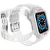 Hurtel Protect Strap Band Case Wristband for Apple Watch 7 / 6 / 5 / 4 / 3 / 2 / SE (45 / 44 / 42mm) Case Armor Watch Cover Transparent
