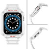 Hurtel Protect Strap Band Case Wristband for Apple Watch 7 / 6 / 5 / 4 / 3 / 2 / SE (45 / 44 / 42mm) Case Armor Watch Cover White