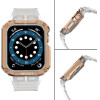 Hurtel Protect Strap Band Case Wristband for Apple Watch 7 / 6 / 5 / 4 / 3 / 2 / SE (45 / 44 / 42mm) Case Armor Watch Cover White / Rose Gold - (Protect Strap Apple iWatch 2/3/4/5/6/SE/7/44 Rose Gold/Transparent)