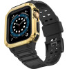 Hurtel Protect Strap Band with Case for Apple Watch 7 / SE (45/44 / 42mm) Case Armored Watch Cover Black