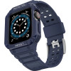 Hurtel Protect Strap Band with Case for Apple Watch 7 / SE (45/44 / 42mm) Case Armored Watch Cover Blue