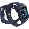 Hurtel Protect Strap Band with Case for Apple Watch 7 / SE (45/44 / 42mm) Case Armored Watch Cover Blue