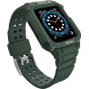 Hurtel Protect Strap Band with Case for Apple Watch 7 / SE (45/44 / 42mm) Case Armored Watch Cover Green - (Protect Strap Apple iWatch 2/3/4/5/6/SE/7 42/44 Green/Green)