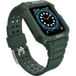 Hurtel Protect Strap Band with Case for Apple Watch 7 / SE (45/44 / 42mm) Case Armored Watch Cover Green - (Protect Strap Apple iWatch 2/3/4/5/6/SE/7 42/44 Green/Green)