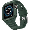 Hurtel Protect Strap Band with Case for Apple Watch 7 / SE (45/44 / 42mm) Case Armored Watch Cover Green - (Protect Strap Apple iWatch 2/3/4/5/6/SE/7 42/44 Green/Green)