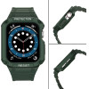 Hurtel Protect Strap Band with Case for Apple Watch 7 / SE (45/44 / 42mm) Case Armored Watch Cover Green - (Protect Strap Apple iWatch 2/3/4/5/6/SE/7 42/44 Green/Green)