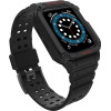 Hurtel Protect Strap Band with Case for Apple Watch 9 / 8 / 7 / 6 / 5 / 4 / 3 / 2 / SE / SE2 (41 / 40 / 38mm) Case Armored Cover for Watch Black