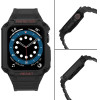 Hurtel Protect Strap Band with Case for Apple Watch 9 / 8 / 7 / 6 / 5 / 4 / 3 / 2 / SE / SE2 (41 / 40 / 38mm) Case Armored Cover for Watch Black