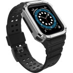 Hurtel Protect Strap Band with Case for Apple Watch 9 / 8 / 7 / 6 / 5 / 4 / 3 / 2 / SE / SE2 (41 / 40 / 38mm) Case Armored Cover for Watch Black / Silver
