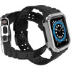 Hurtel Protect Strap Band with Case for Apple Watch 9 / 8 / 7 / 6 / 5 / 4 / 3 / 2 / SE / SE2 (41 / 40 / 38mm) Case Armored Cover for Watch Black / Silver
