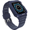 Hurtel Protect Strap Band with Case for Apple Watch 9 / 8 / 7 / 6 / 5 / 4 / 3 / 2 / SE / SE2 (41 / 40 / 38mm) Case Armored Cover for Watch Blue