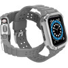Hurtel Protect Strap Band with Case for Apple Watch 9 / 8 / 7 / 6 / 5 / 4 / 3 / 2 / SE / SE2 (41 / 40 / 38mm) Case Armored Cover for Watch Gray / Silver