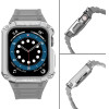 Hurtel Protect Strap Band with Case for Apple Watch 9 / 8 / 7 / 6 / 5 / 4 / 3 / 2 / SE / SE2 (41 / 40 / 38mm) Case Armored Cover for Watch Gray / Silver