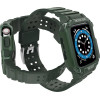 Hurtel Protect Strap Band with Case for Apple Watch 9 / 8 / 7 / 6 / 5 / 4 / 3 / 2 / SE / SE2 (41 / 40 / 38mm) Case Armored Cover for Watch Green