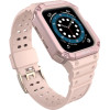 Hurtel Protect Strap Band with Case for Apple Watch 9 / 8 / 7 / 6 / 5 / 4 / 3 / 2 / SE / SE2 (41 / 40 / 38mm) Case Armored Cover for Watch Pink