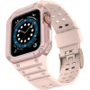 Hurtel Protect Strap Band with Case for Apple Watch 9 / 8 / 7 / 6 / 5 / 4 / 3 / 2 / SE / SE2 (41 / 40 / 38mm) Case Armored Cover for Watch Pink