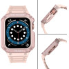 Hurtel Protect Strap Band with Case for Apple Watch 9 / 8 / 7 / 6 / 5 / 4 / 3 / 2 / SE / SE2 (41 / 40 / 38mm) Case Armored Cover for Watch Pink