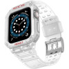 Hurtel Protect Strap Band with Case for Apple Watch 9 / 8 / 7 / 6 / 5 / 4 / 3 / 2 / SE / SE2 (41 / 40 / 38mm) Case Armored Cover for Watch Transparent