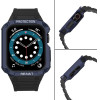 Hurtel Protect Strap Band Wristband with Case for Apple Watch 9 / 8 / 7 / 6 / 5 / 4 / 3 / 2 / SE / SE2 (41 / 40 / 38mm) Case Armored Cover for Watch Black / Blue
