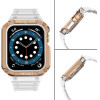 Hurtel Protect Strap Band Wristband with Case for Apple Watch 9 / 8 / 7 / 6 / 5 / 4 / 3 / 2 / SE / SE2 (41 / 40 / 38mm) Case Armored Cover for Watch White / Rose Gold