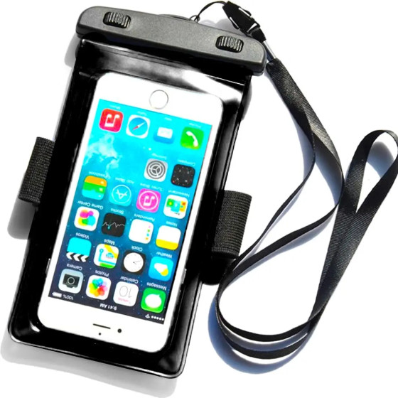 Hurtel PVC waterproof armband phone case - black - (Waterproof Armband Case 180*105mm black)
