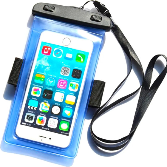 Hurtel PVC waterproof armband phone case - blue - (Waterproof Armband Case 180*105mm blue)