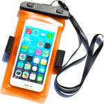 Hurtel PVC waterproof armband phone case - orange - (Waterproof Armband Case 180*105mm orange)