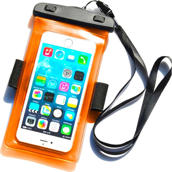 Hurtel PVC waterproof armband phone case - orange - (Waterproof Armband Case 180*105mm orange)