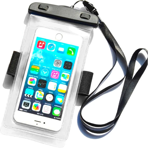 Hurtel PVC waterproof armband phone case - transparent - (Waterproof Armband Case 180*105mm full transparent)