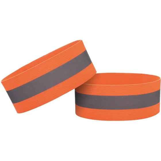 Hurtel Reflective armband bicycle running velcro 4cm orange - (Reflective Strap 4cm orange)