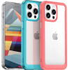 Hurtel Reinforced case with a flexible frame for iPhone 15 Pro Max Outer Space - red - (Outer Space Case IPHONE 15 PRO MAX RED)