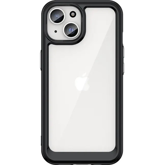 Hurtel Reinforced case with flexible frame for iPhone 15 Plus Outer Space - black - (Outer Space Case IPHONE 15 PLUS BLACK)