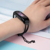 Hurtel Replacment metal band bracelet strap for Xiaomi Mi Band 6 / 5 / 4 / 3 black
