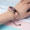 Hurtel Replacment metal band bracelet strap for Xiaomi Mi Band 6 / 5 / 4 / 3 pink - (Metal Shine Band Xiaomi Mi Band 3/4/5/6 Pink)