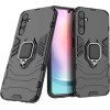 Hurtel Ring Armor case for Samsung Galaxy A24 4G armored cover magnetic holder ring black - (Ring Armor Samsung A24 Black)