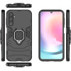 Hurtel Ring Armor case for Samsung Galaxy A24 4G armored cover magnetic holder ring black - (Ring Armor Samsung A24 Black)