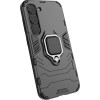 Hurtel Ring Armor case for Samsung Galaxy S23 armored cover magnetic holder ring black - (Ring Armor Samsung S23 Black)