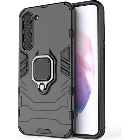 Hurtel Ring Armor case for Samsung Galaxy S23+ armored cover magnetic holder ring black - (Ring Armor Samsung S23 Plus Black)