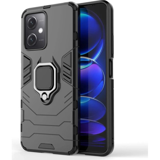 Hurtel Ring Armor Case for Xiaomi Redmi Note 12 5G / Poco X5 5G Armor Cover Magnetic Holder Ring Black - (Ring Armor Xiaomi Poco X5/Redmi Note 12 5G Black)
