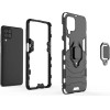 Hurtel Ring Armor Case Kickstand Tough Rugged Cover for Samsung Galaxy A22 4G blue - (Ring Armor Samsung A22 4G Blue)