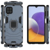 Hurtel Ring Armor Case Kickstand Tough Rugged Cover for Samsung Galaxy A22 4G blue - (Ring Armor Samsung A22 4G Blue)