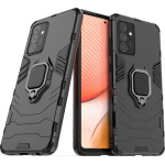 Hurtel Ring Armor Case Kickstand Tough Rugged Cover for Samsung Galaxy A72 4G black - (Ring Armor Samsung A72 5G Black)