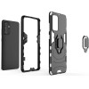 Hurtel Ring Armor Case Kickstand Tough Rugged Cover for Samsung Galaxy A72 4G black - (Ring Armor Samsung A72 5G Black)