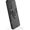 Hurtel Ring Armor Case Kickstand Tough Rugged Cover for Samsung Galaxy A72 4G black - (Ring Armor Samsung A72 5G Black)
