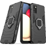 Hurtel Ring Armor tough hybrid case cover + magnetic holder for Samsung Galaxy A03s (166.5) black - (Ring Armor Samsung A03S (166.5) Black)