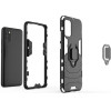 Hurtel Ring Armor tough hybrid case cover + magnetic holder for Samsung Galaxy A03s (166.5) black - (Ring Armor Samsung A03S (166.5) Black)