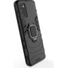 Hurtel Ring Armor tough hybrid case cover + magnetic holder for Samsung Galaxy A03s (166.5) black - (Ring Armor Samsung A03S (166.5) Black)